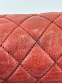 Coco Rain Jumbo Flap Bag in Red / Orange Quilted Lambskin SHW