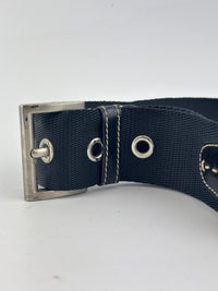 Vintage 2000s Black Nylon & Leather Sporty Shoulder Pochette