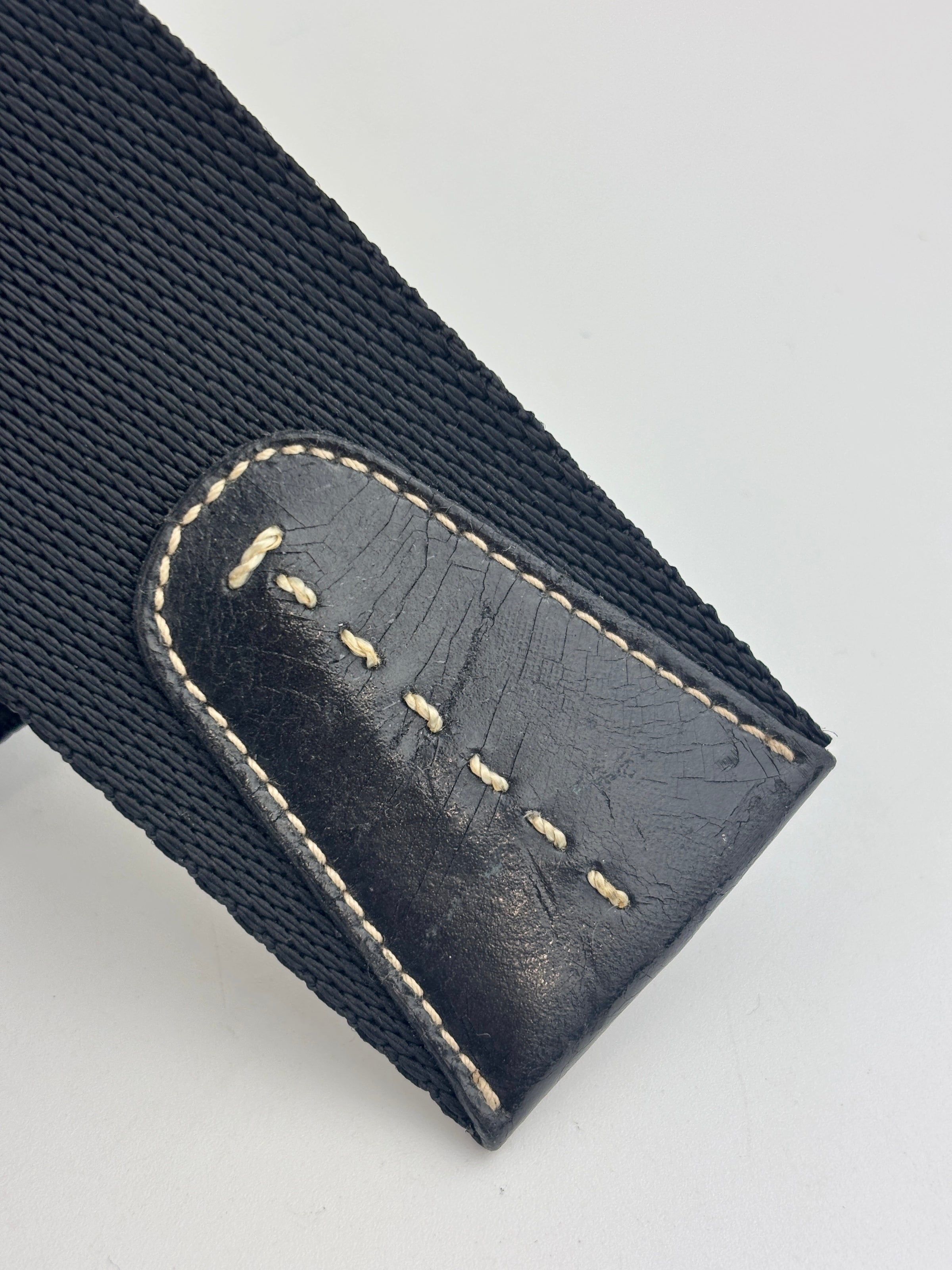 Vintage 2000s Black Nylon & Leather Sporty Shoulder Pochette