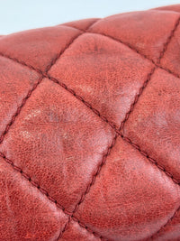 Coco Rain Jumbo Flap Bag in Red / Orange Quilted Lambskin SHW