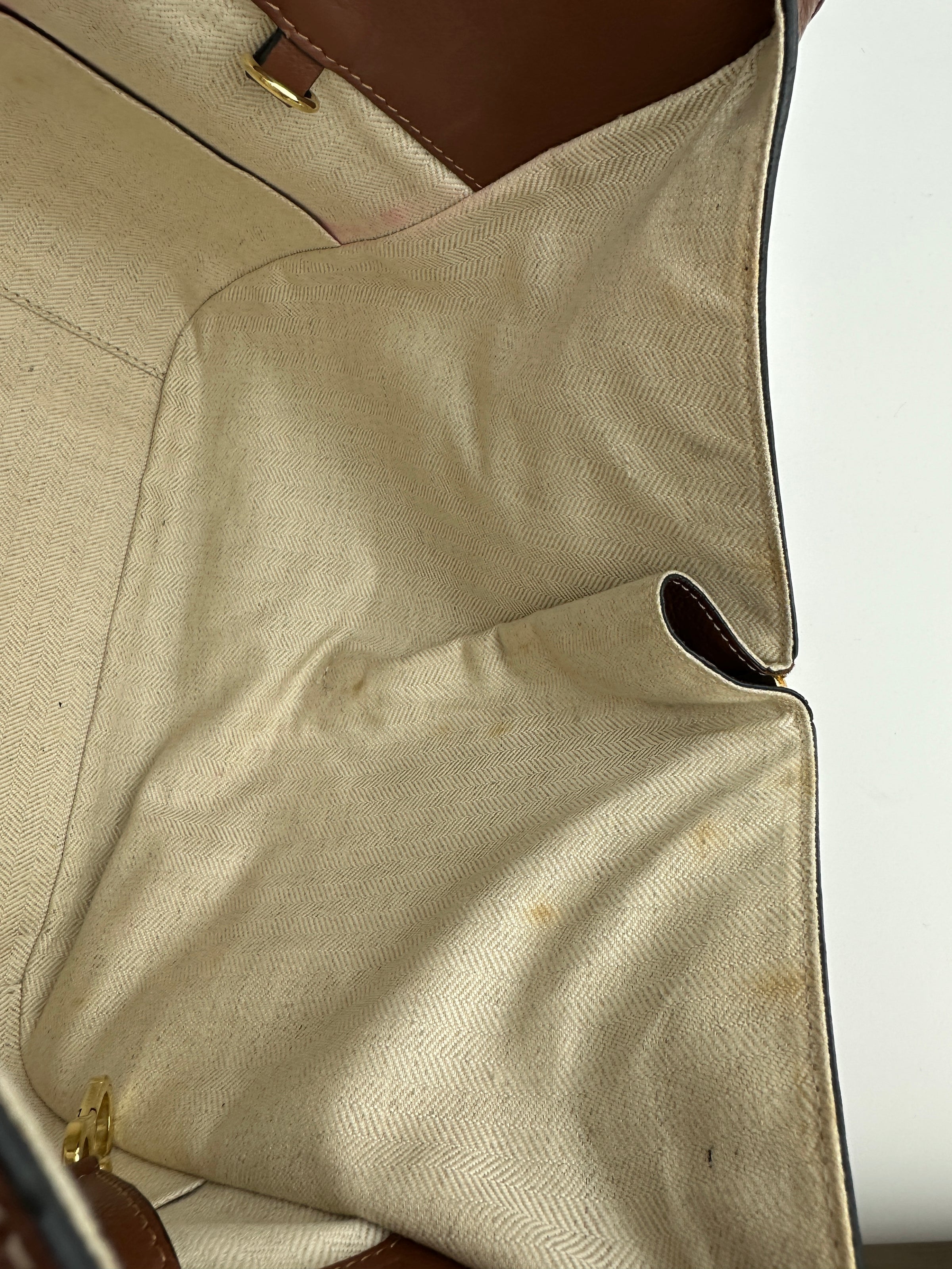 Small Hammock Duo Tone Tan Soft Grained Calfskin Bag