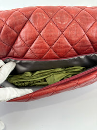 Coco Rain Jumbo Flap Bag in Red / Orange Quilted Lambskin SHW