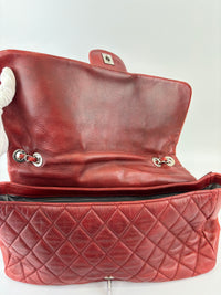 Coco Rain Jumbo Flap Bag in Red / Orange Quilted Lambskin SHW