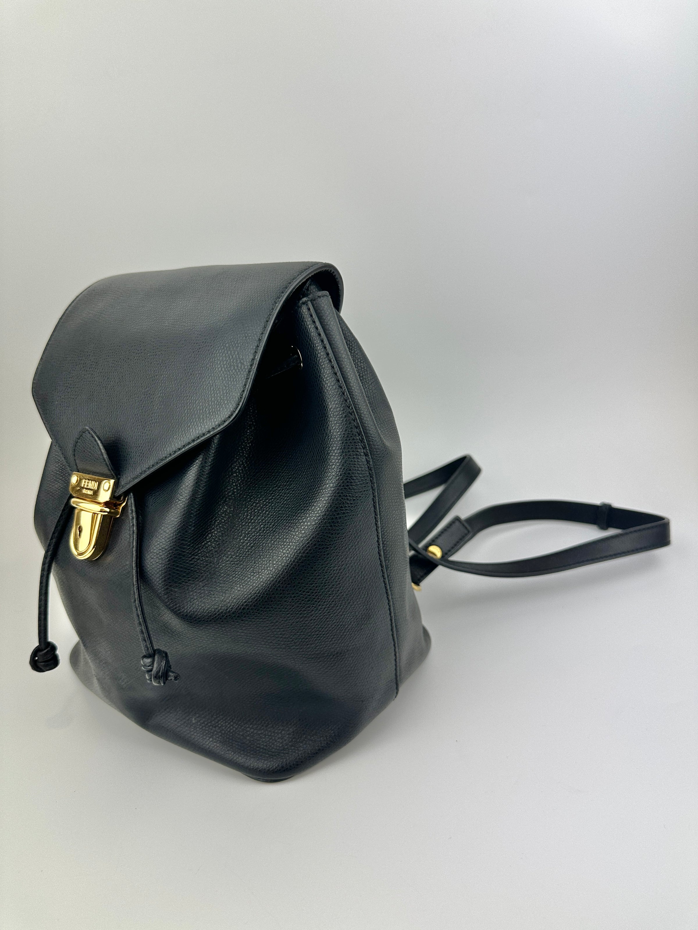 Vitello Cruise F is Fendi Black Drawstring Backpack