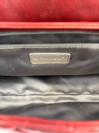 Coco Rain Jumbo Flap Bag in Red / Orange Quilted Lambskin SHW