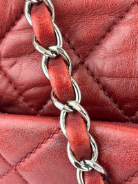 Coco Rain Jumbo Flap Bag in Red / Orange Quilted Lambskin SHW