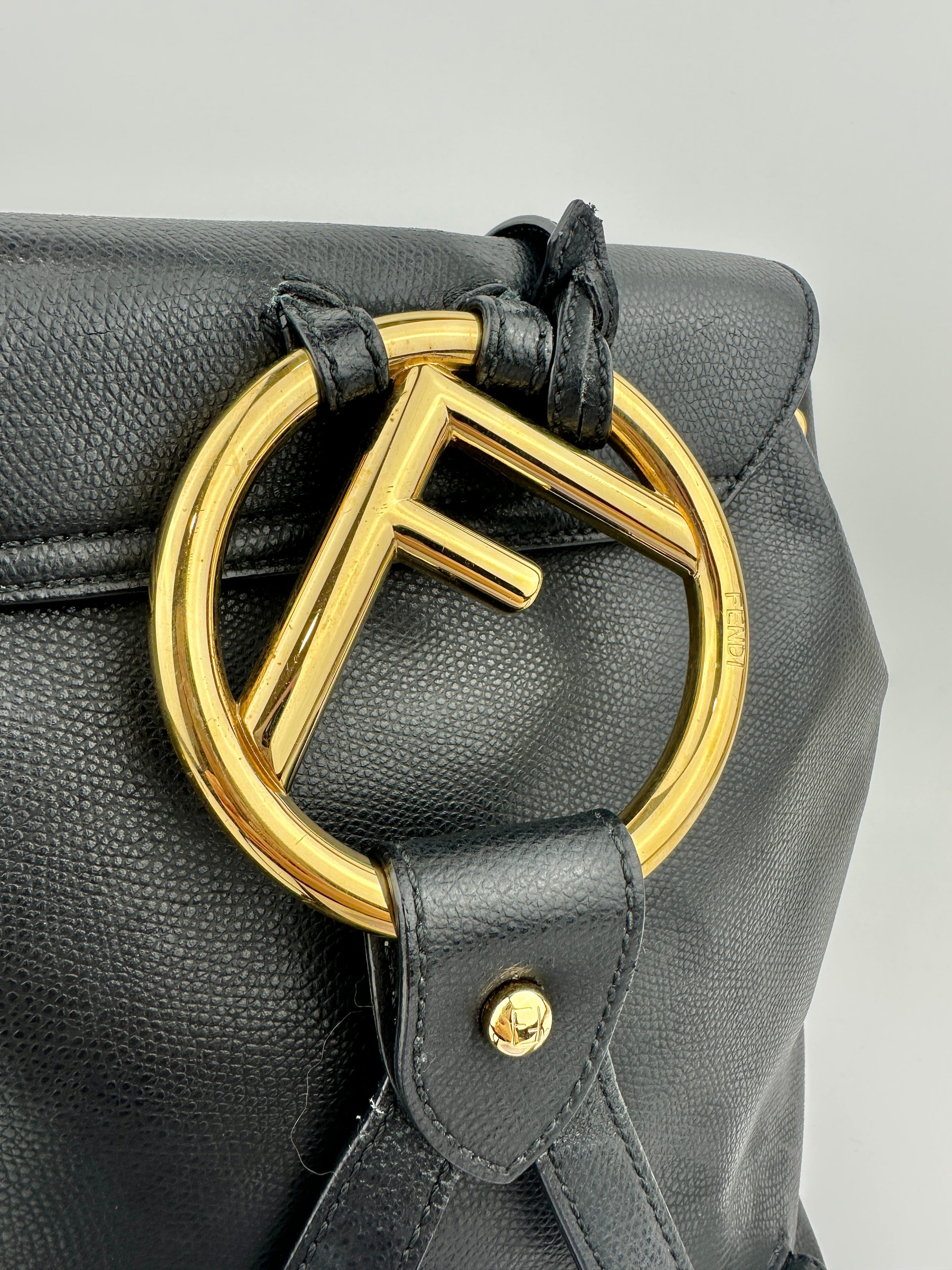 Vitello Cruise F is Fendi Black Drawstring Backpack