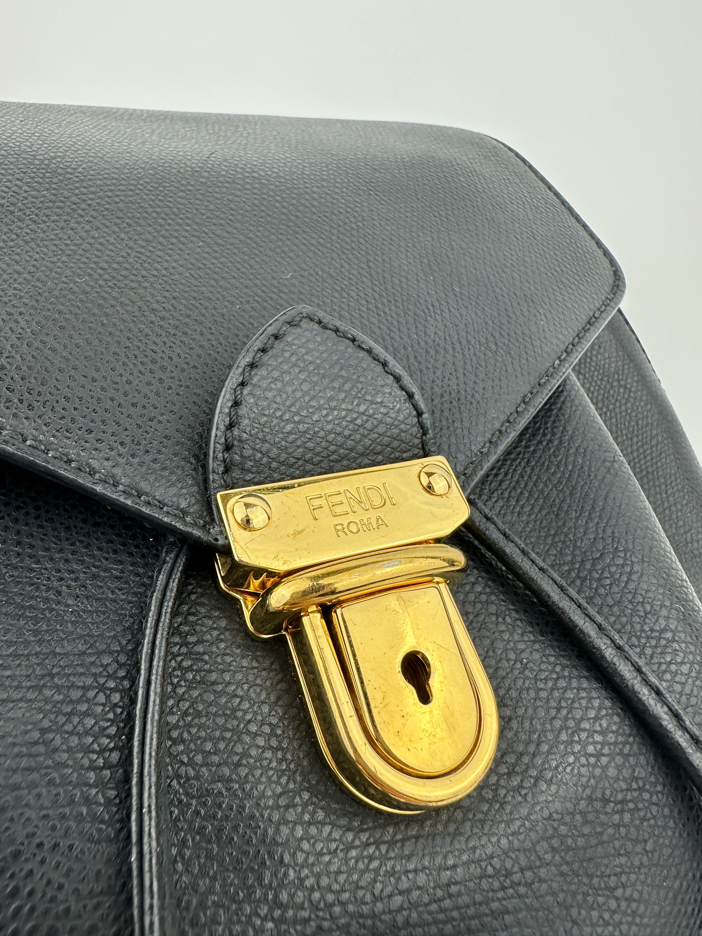 Vitello Cruise F is Fendi Black Drawstring Backpack