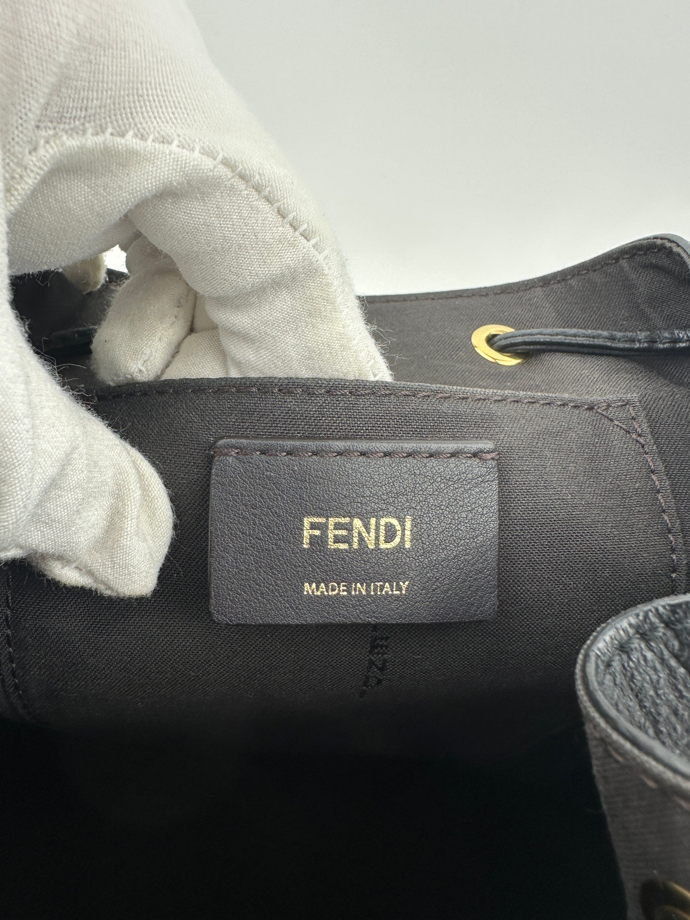 Vitello Cruise F is Fendi Black Drawstring Backpack