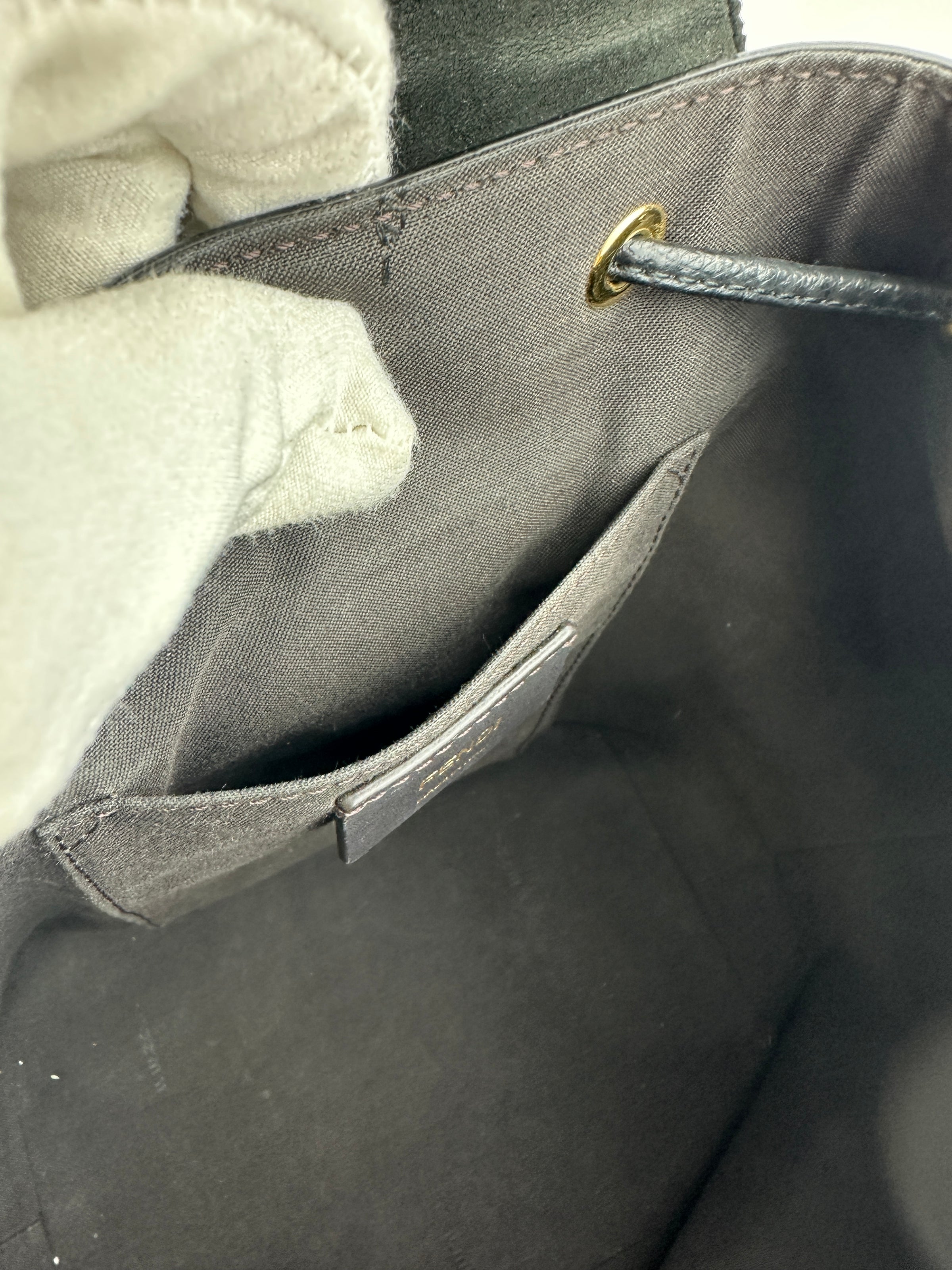 Vitello Cruise F is Fendi Black Drawstring Backpack