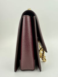 Vara Bow Burgundy Leather Chain Flap Bag