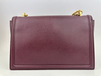 Vara Bow Burgundy Leather Chain Flap Bag