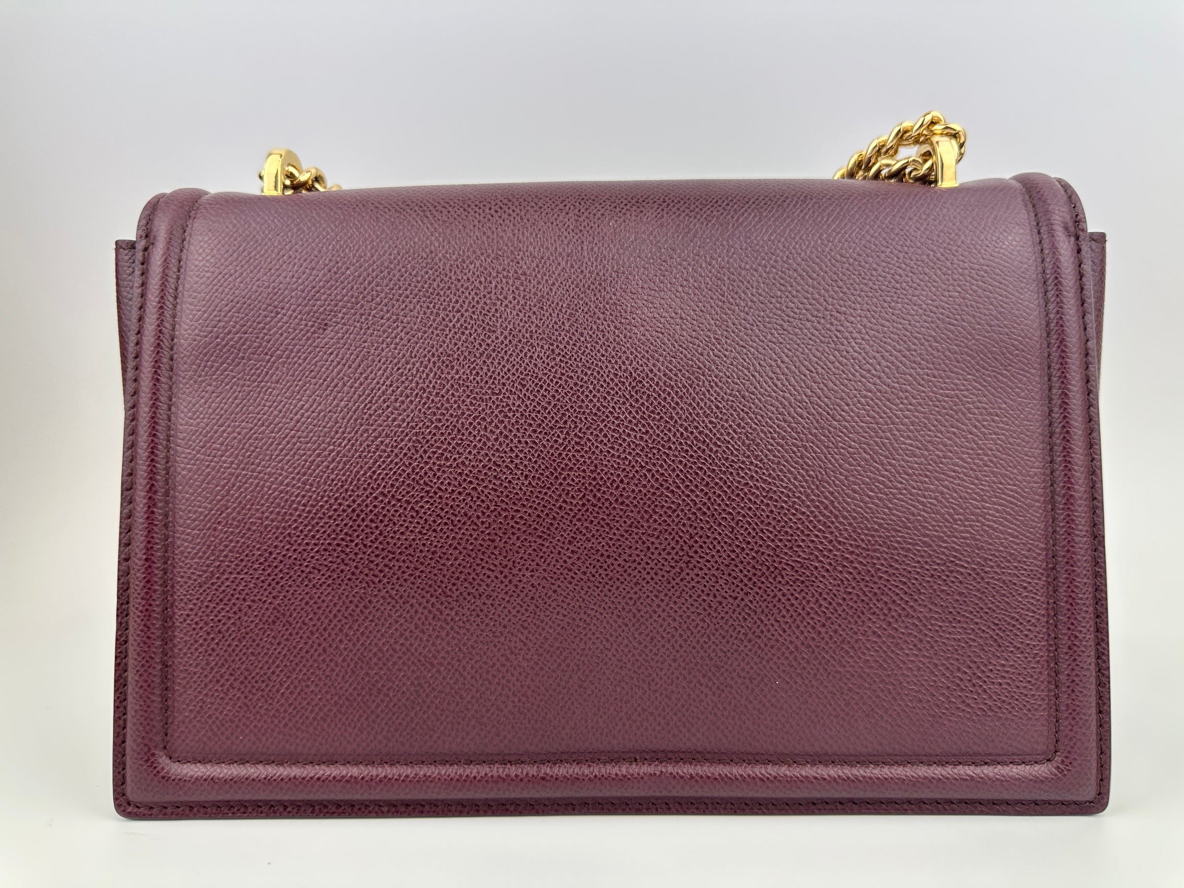 Vara Bow Burgundy Leather Chain Flap Bag