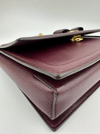 Vara Bow Burgundy Leather Chain Flap Bag