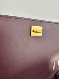Vara Bow Burgundy Leather Chain Flap Bag