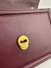 Vara Bow Burgundy Leather Chain Flap Bag