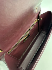 Vara Bow Burgundy Leather Chain Flap Bag