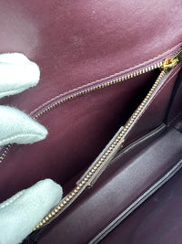 Vara Bow Burgundy Leather Chain Flap Bag