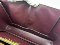 Vara Bow Burgundy Leather Chain Flap Bag