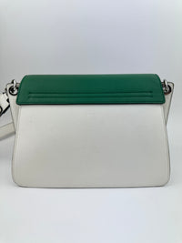 Mezzanin Visetos Colorblock Black / Green / White Leather Crossbody Bag