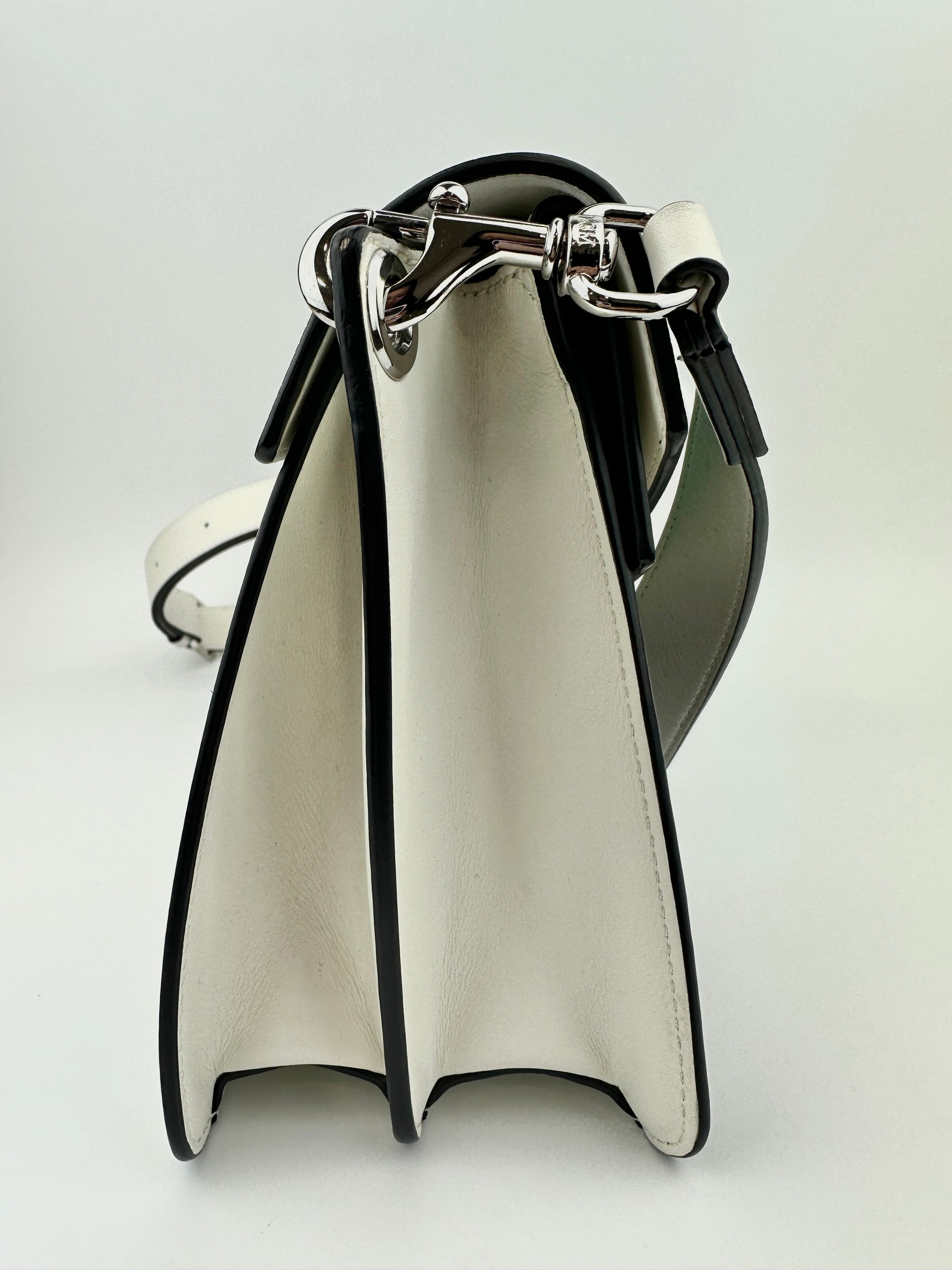 Mezzanin Visetos Colorblock Black / Green / White Leather Crossbody Bag