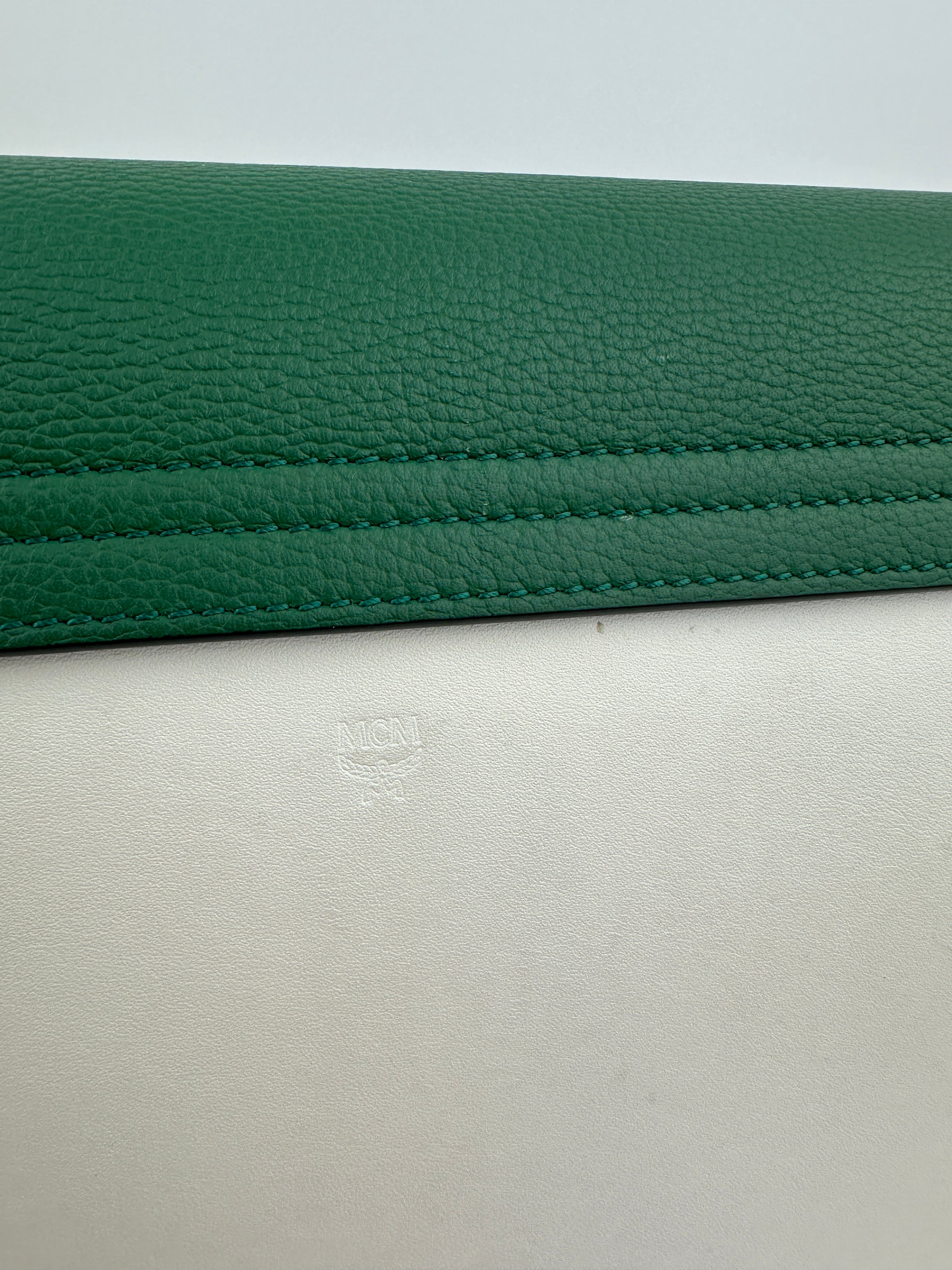 Mezzanin Visetos Colorblock Black / Green / White Leather Crossbody Bag