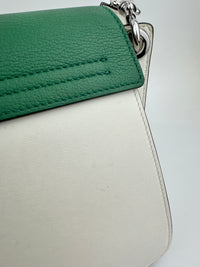Mezzanin Visetos Colorblock Black / Green / White Leather Crossbody Bag