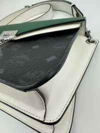Mezzanin Visetos Colorblock Black / Green / White Leather Crossbody Bag