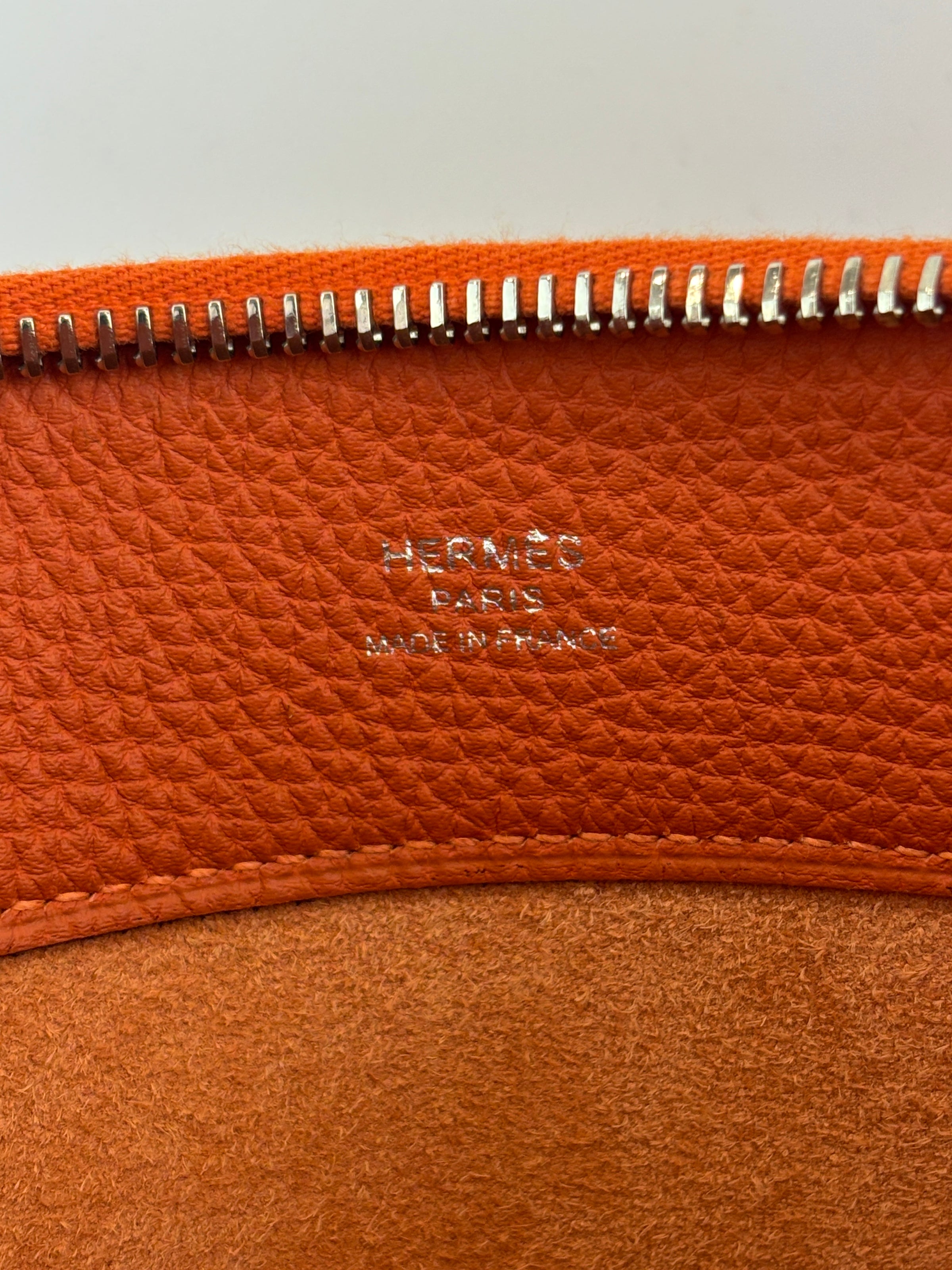 Pochette Bazar Medium MM Orange H Togo Leather PHW