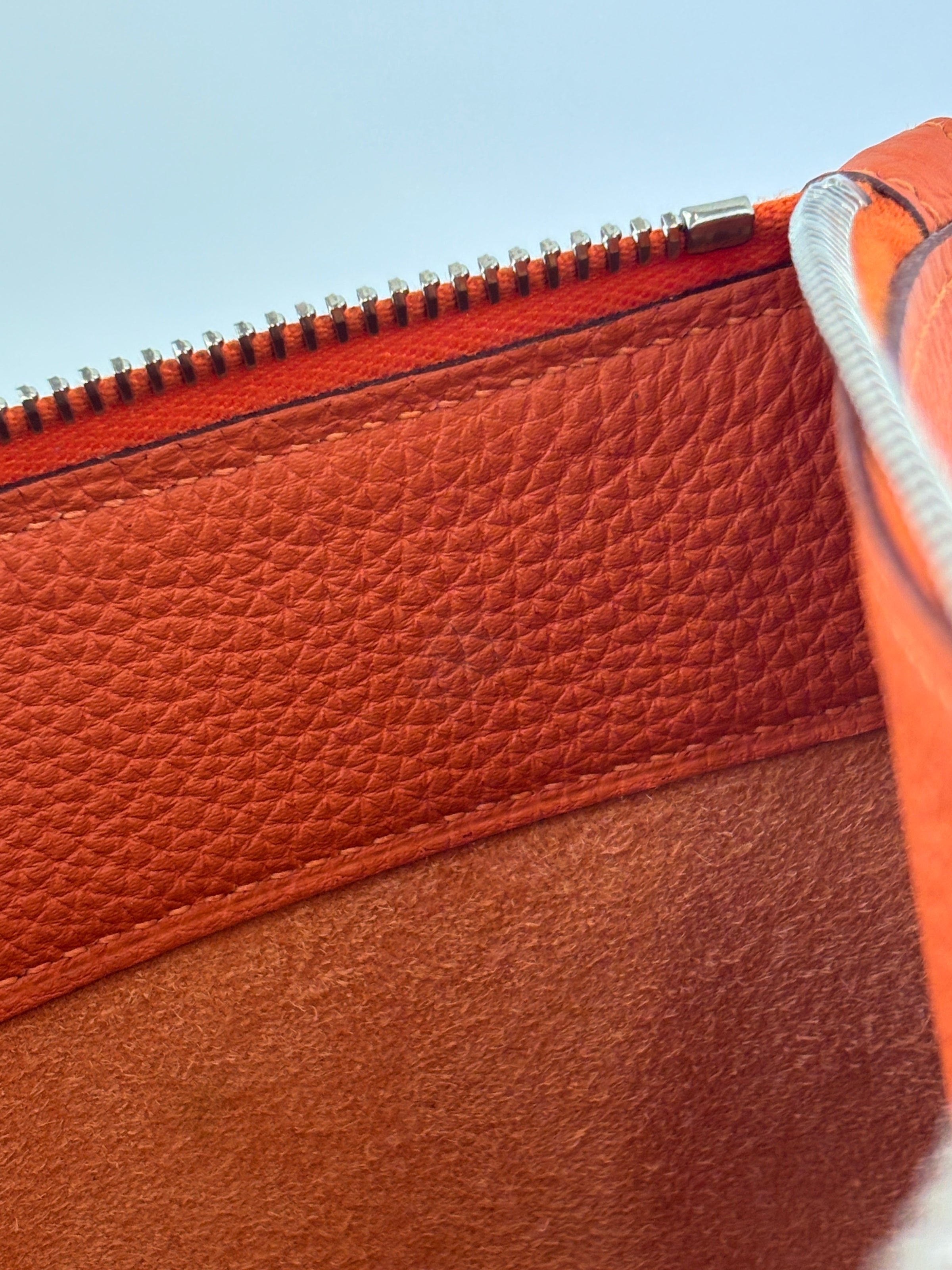 Pochette Bazar Medium MM Orange H Togo Leather PHW