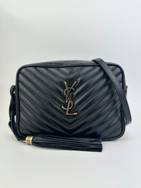 Lou Camera Bag in Quilted Black Leather GHW