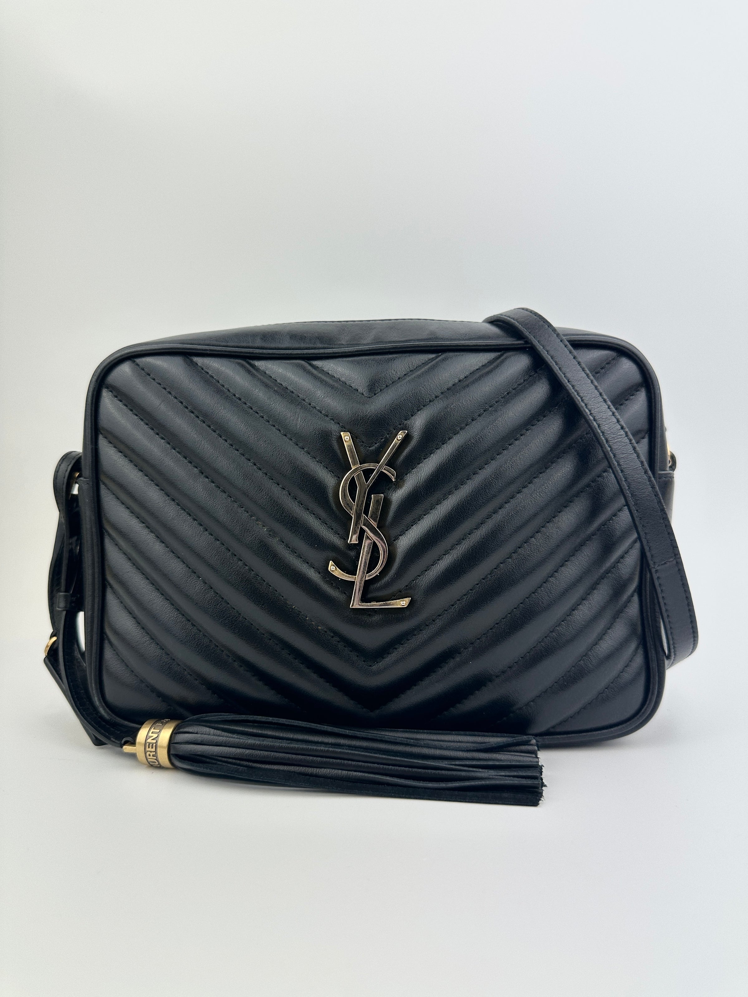 Lou Camera Bag in Quilted Black Leather GHW