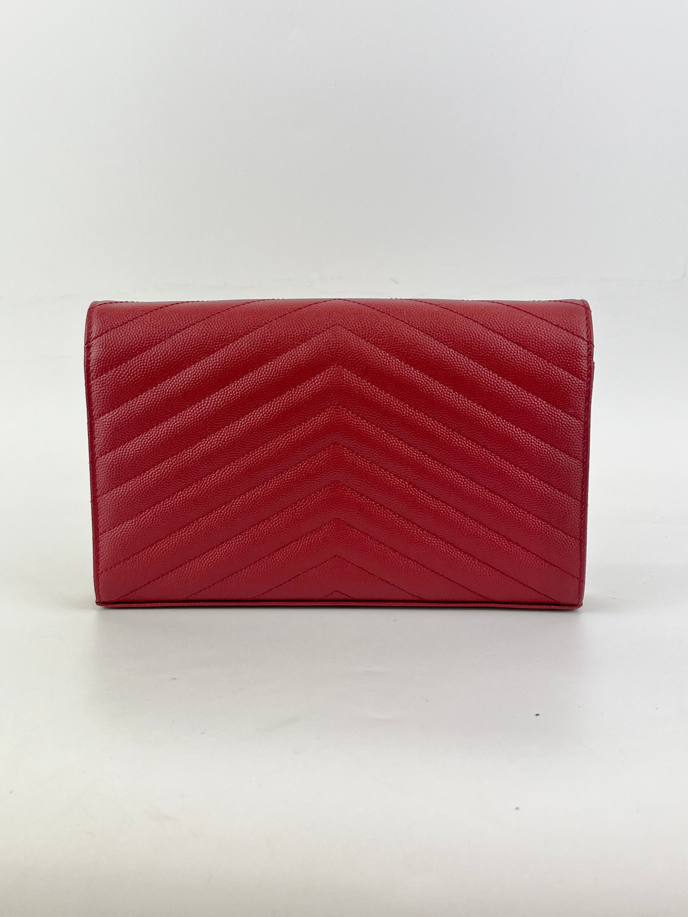 Cassandre Envelope Chain Wallet in Red GHW WOC in Red