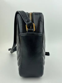 Lou Camera Bag in Quilted Black Leather GHW