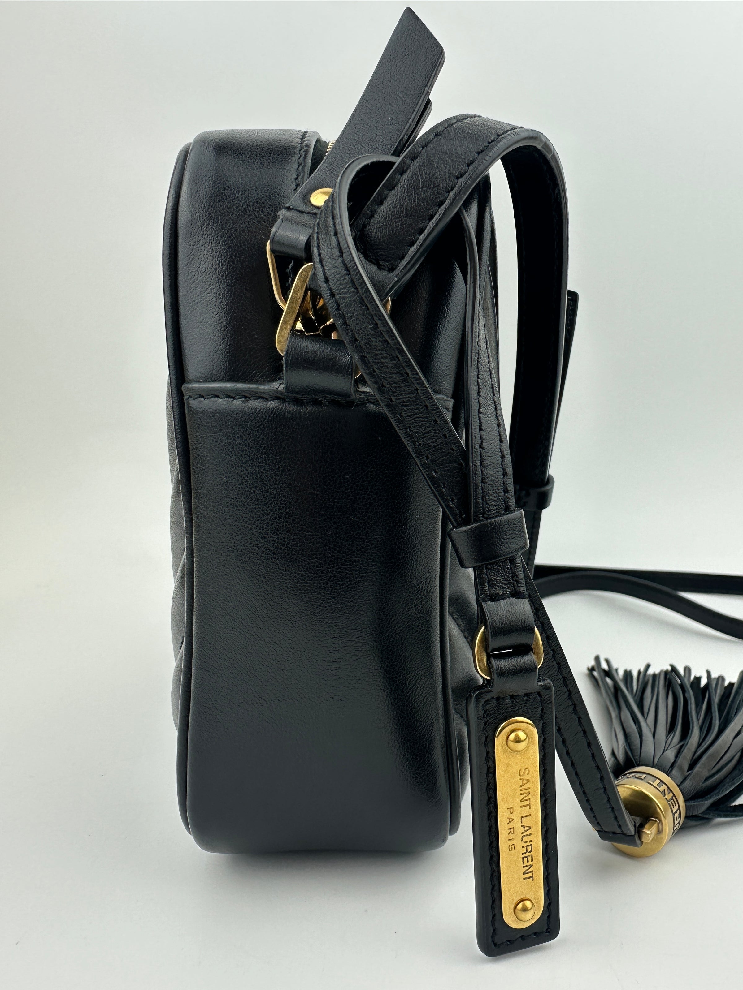 Lou Camera Bag in Quilted Black Leather GHW