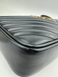 Lou Camera Bag in Quilted Black Leather GHW