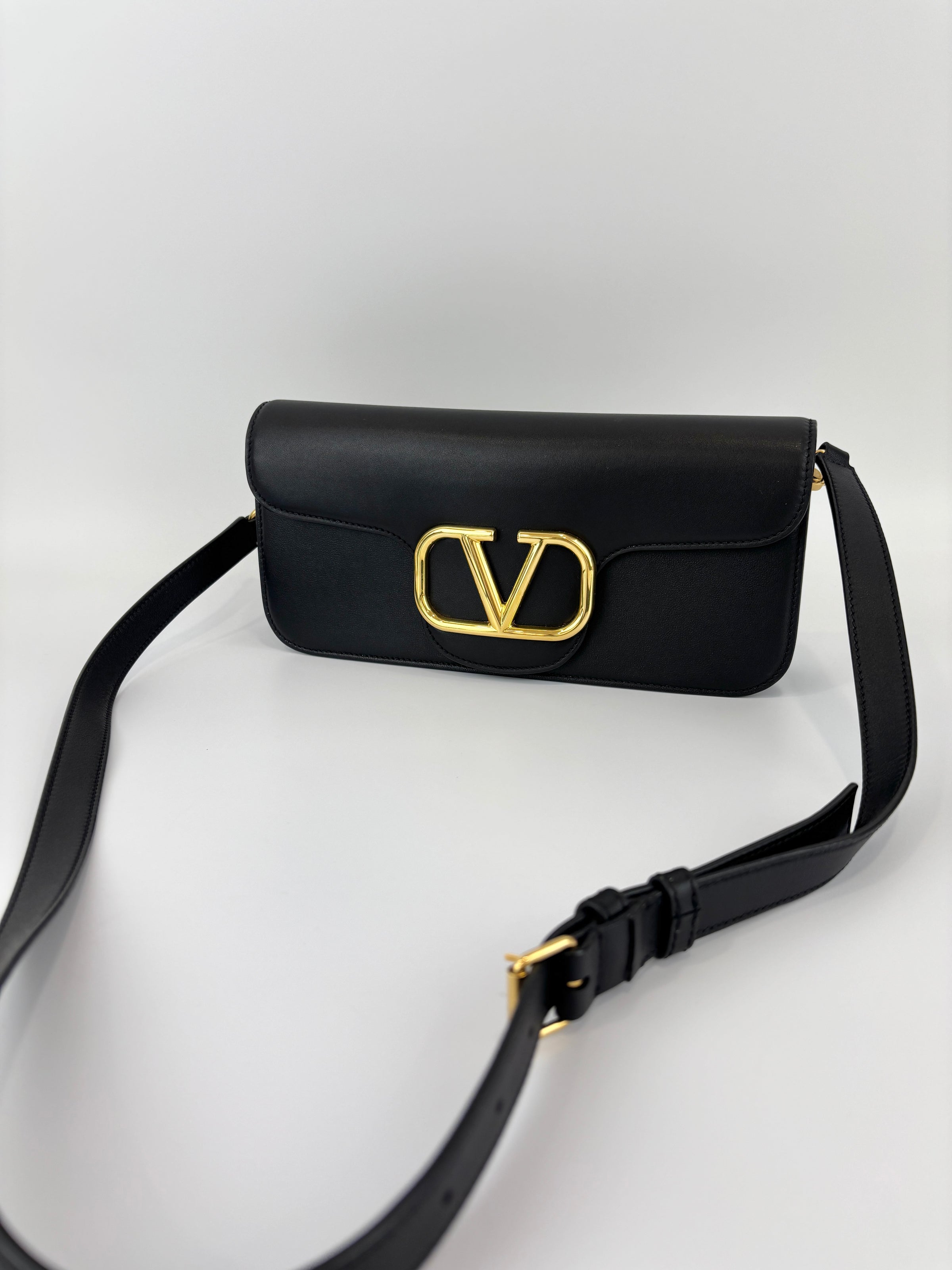 Loco Crossbody Bag in Black Calfskin