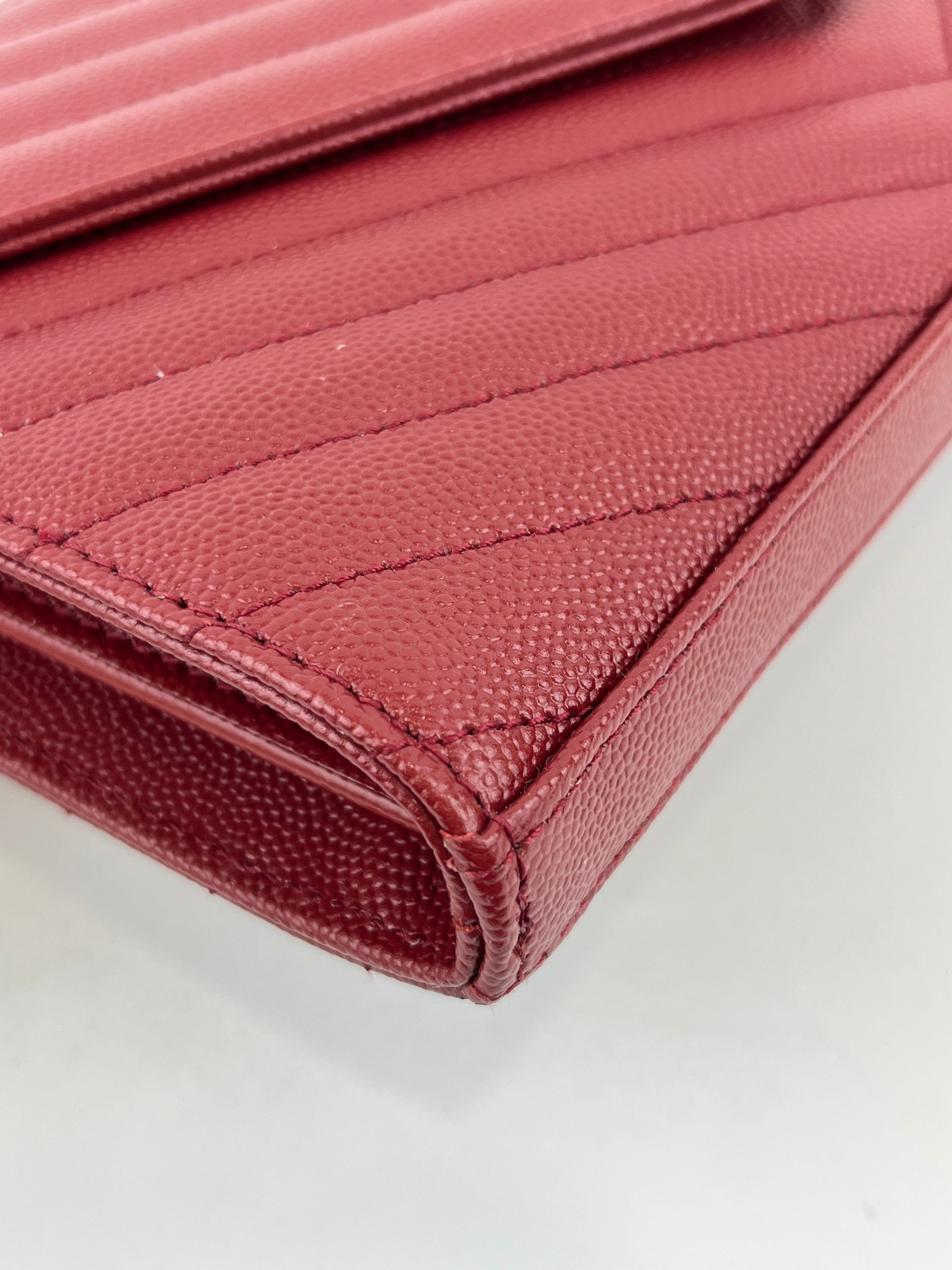 Cassandre Envelope Chain Wallet in Red GHW WOC in Red