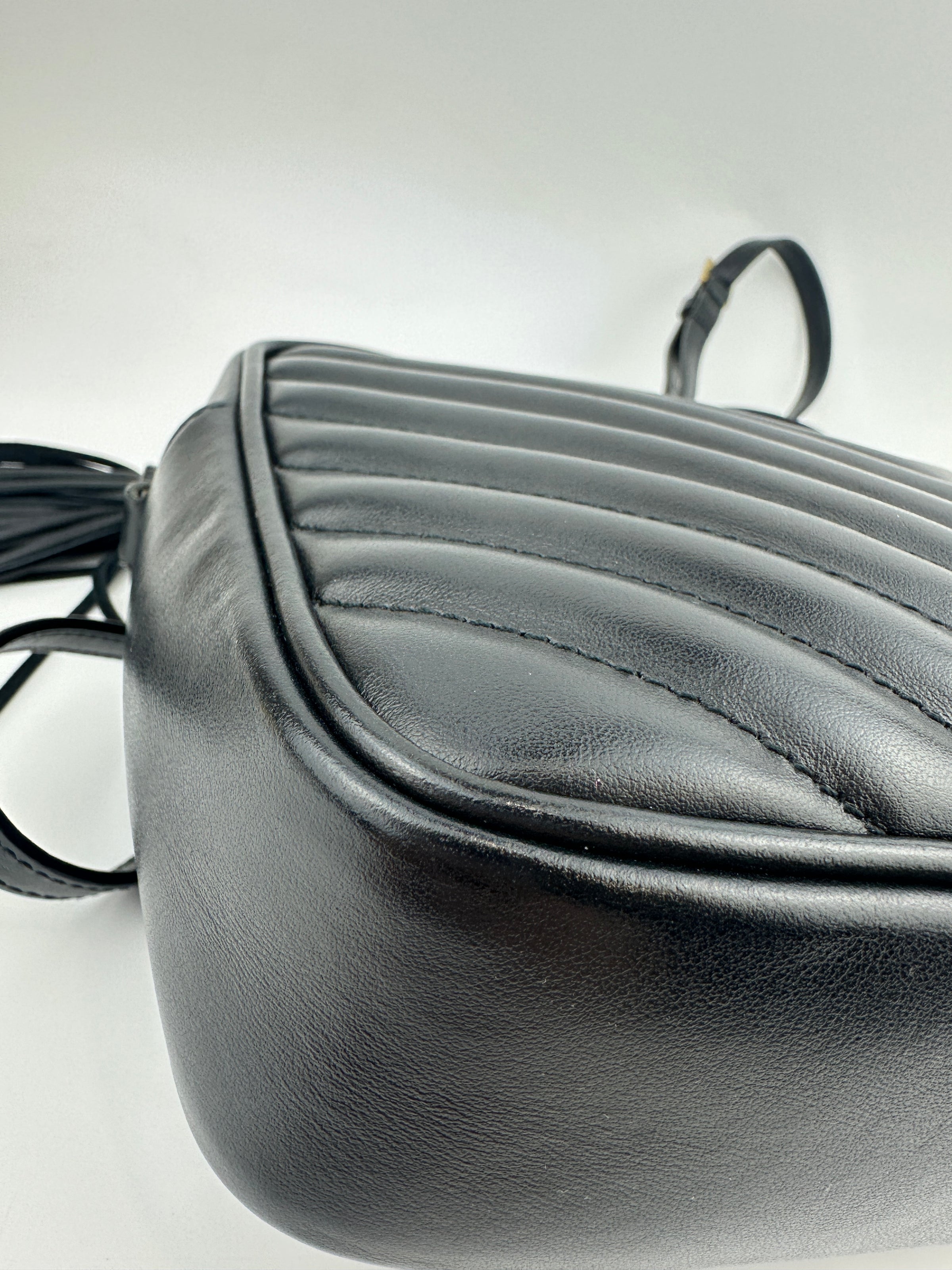 Lou Camera Bag in Quilted Black Leather GHW