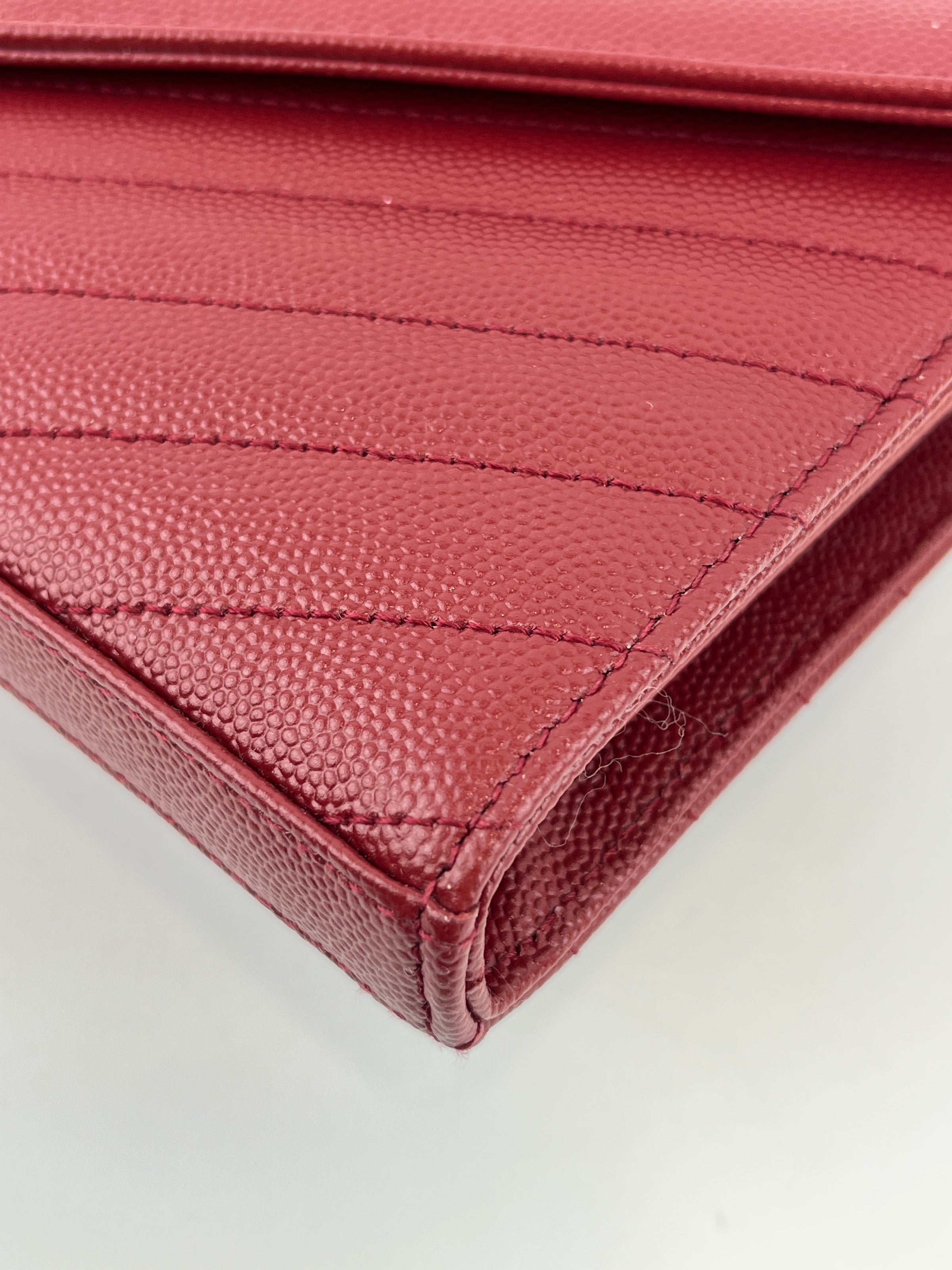 Cassandre Envelope Chain Wallet in Red GHW WOC in Red
