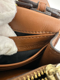 Hampshire Brown Pebbled Leather / House Check Canvas Crossbody Bag