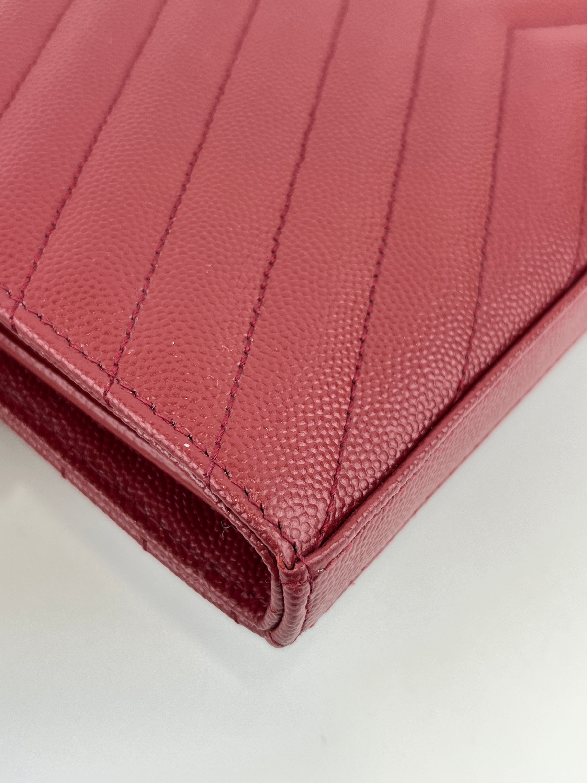 Cassandre Envelope Chain Wallet in Red GHW WOC in Red