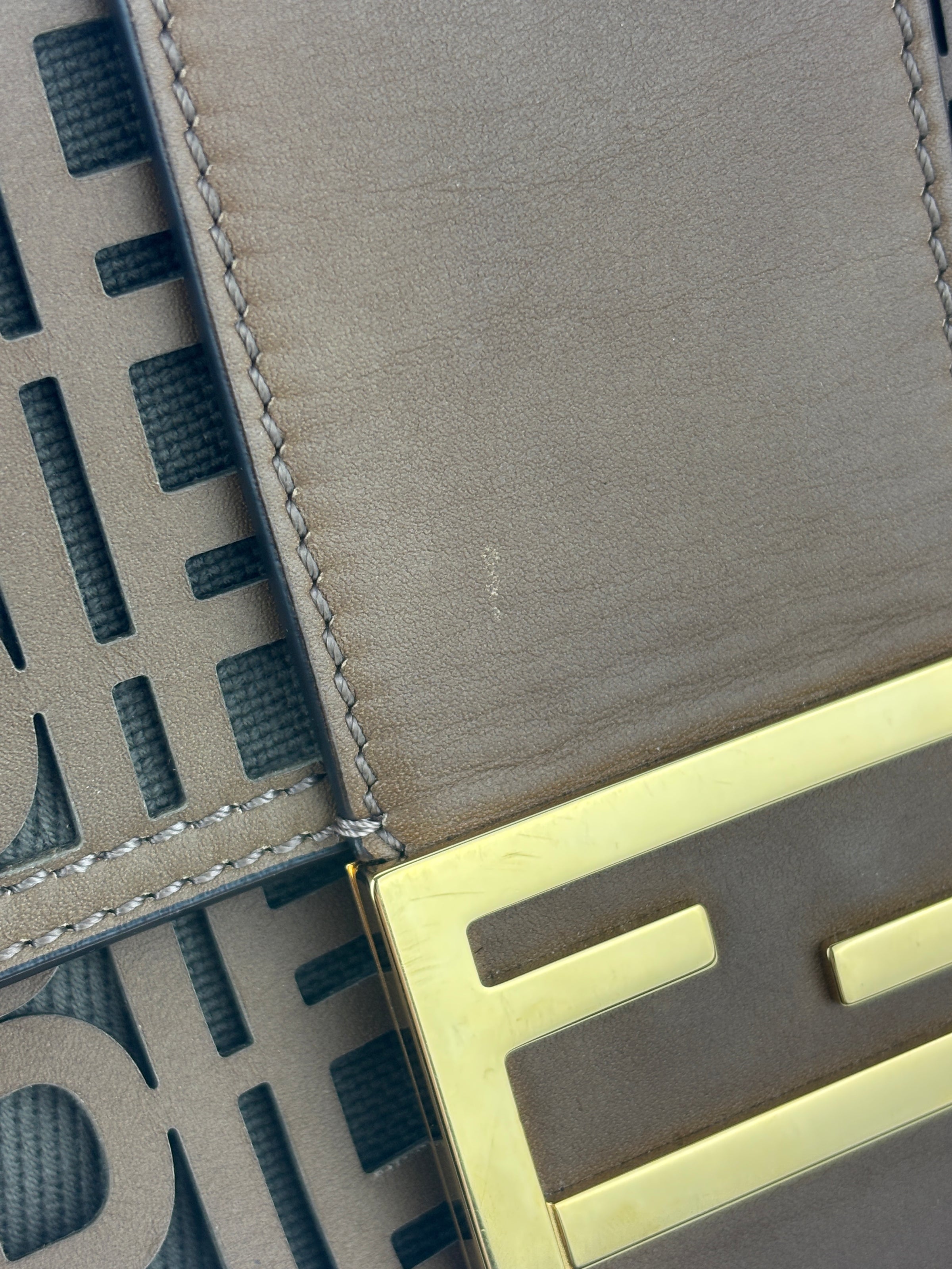 SS2020 Men’s Laser Cut FF Baguette Belt / Crossbody Bag