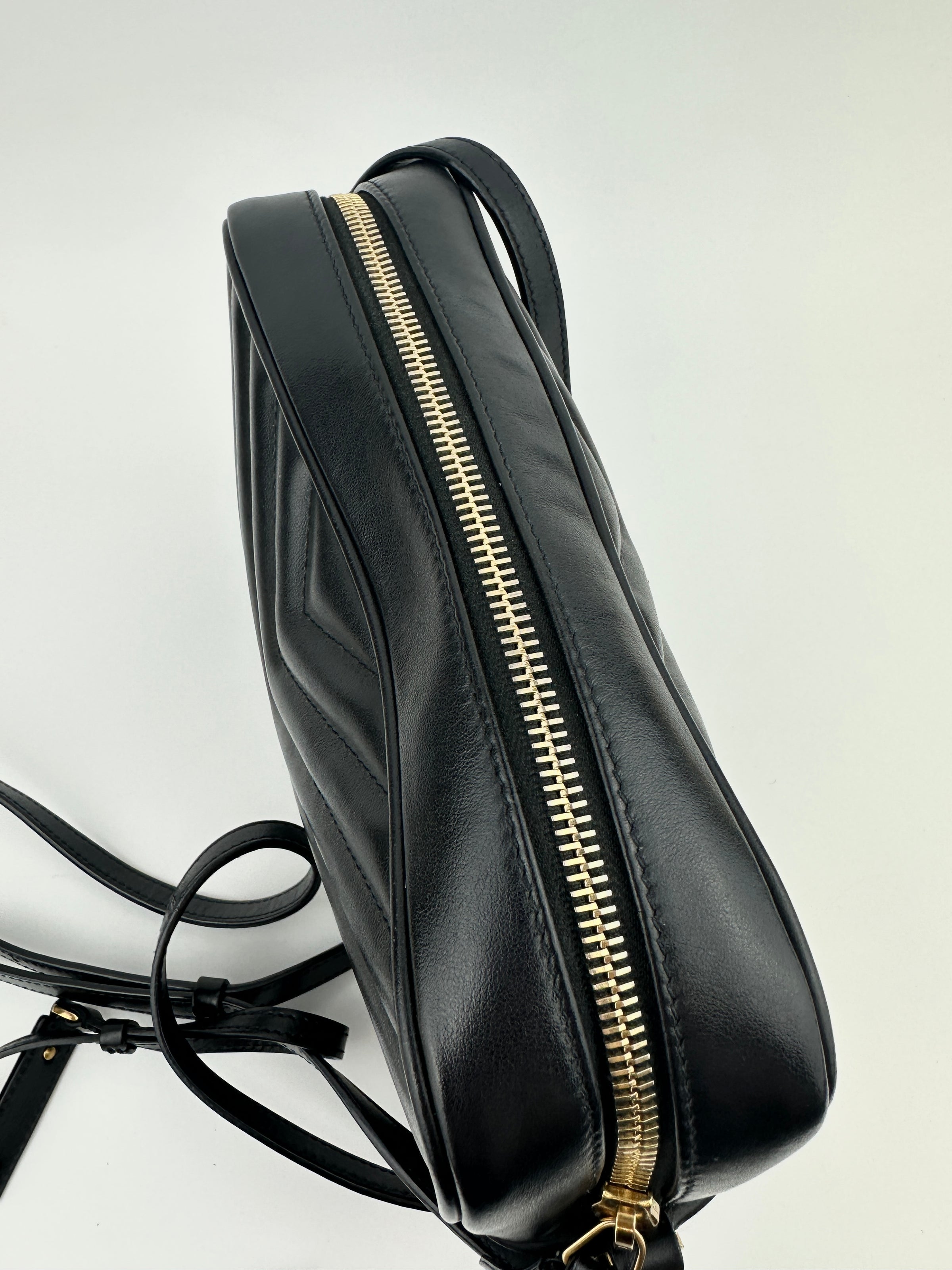 Lou Camera Bag in Quilted Black Leather GHW