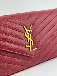 Cassandre Envelope Chain Wallet in Red GHW WOC in Red