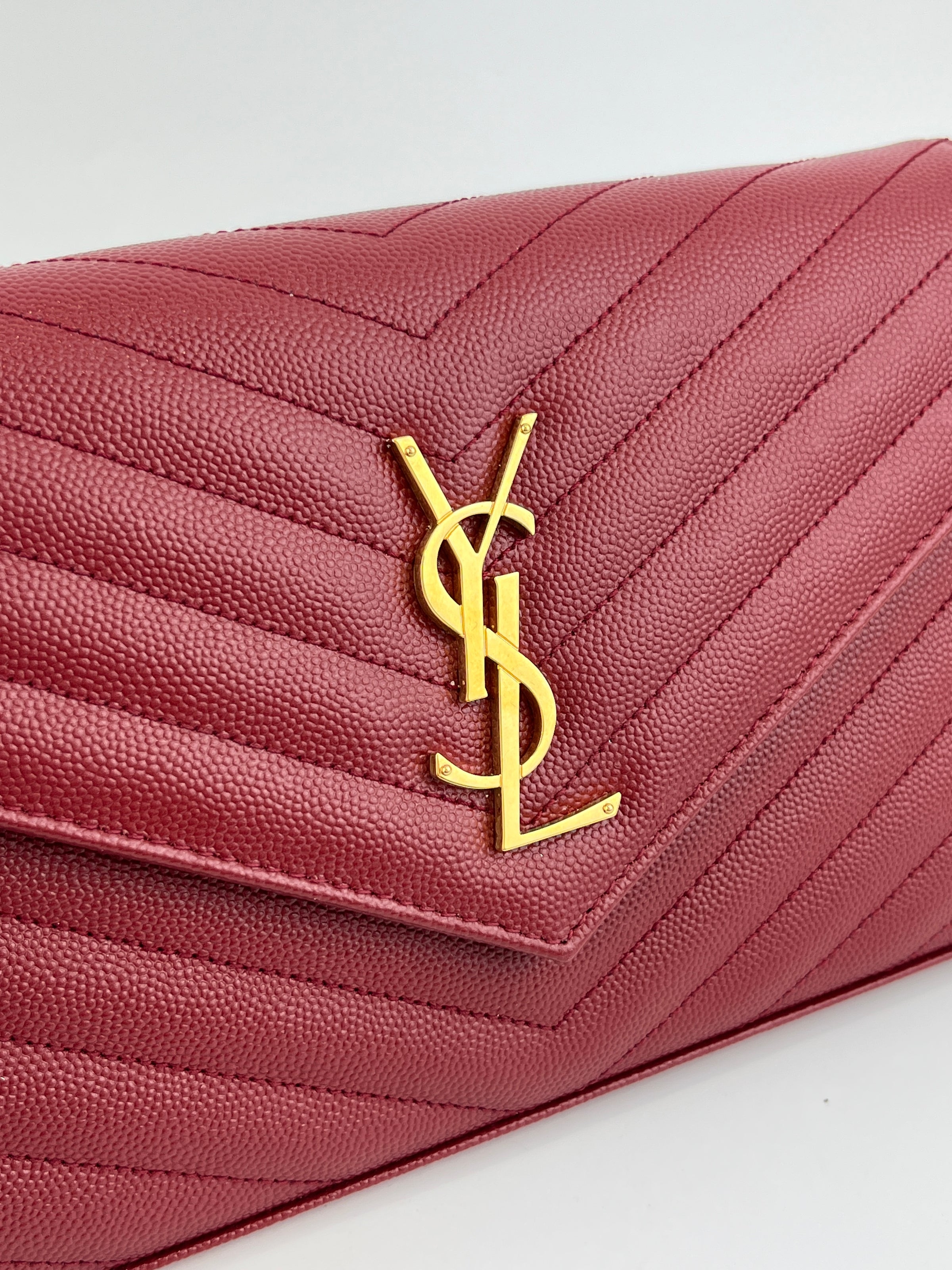Cassandre Envelope Chain Wallet in Red GHW WOC in Red