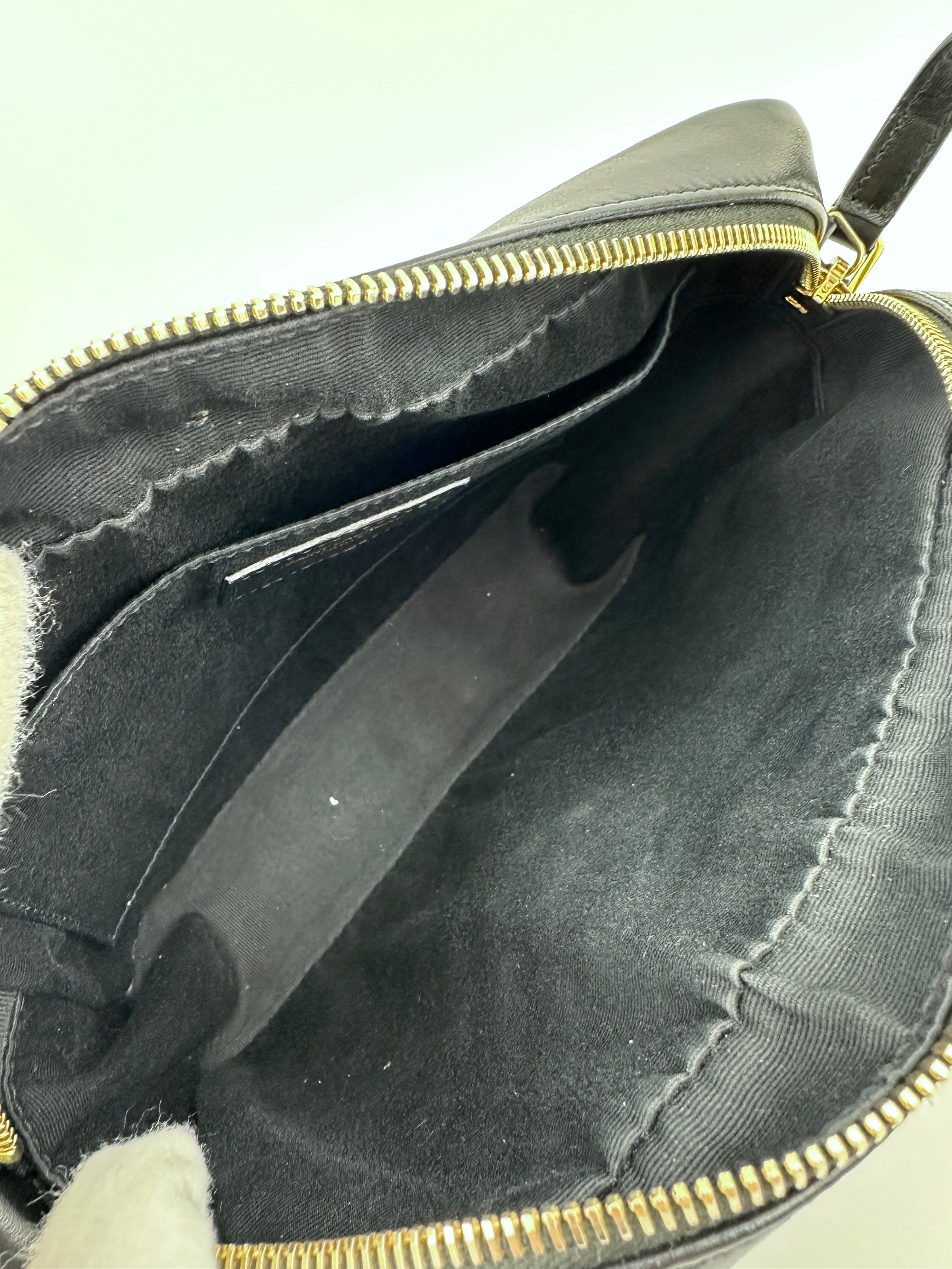 Lou Camera Bag in Quilted Black Leather GHW