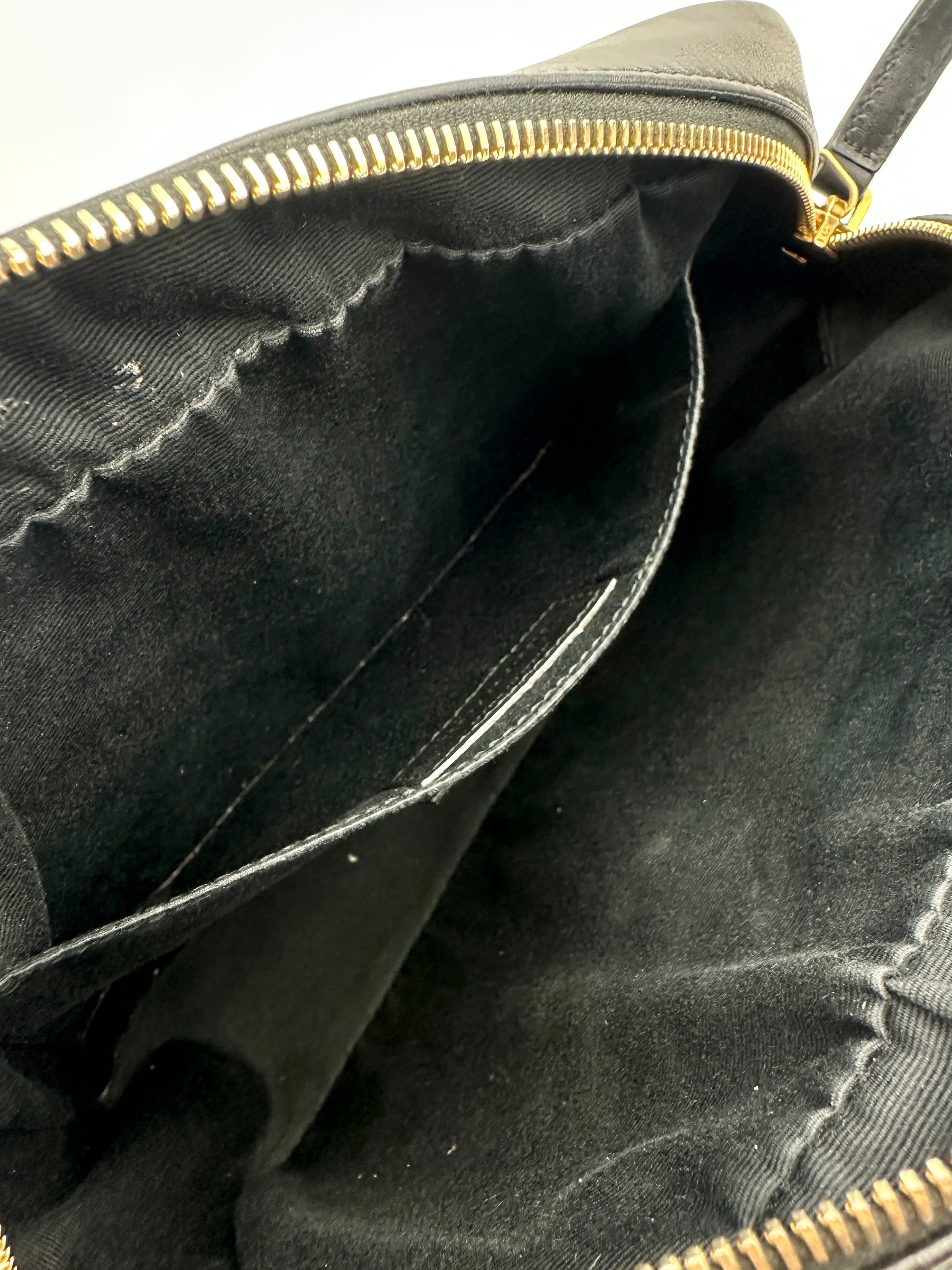 Lou Camera Bag in Quilted Black Leather GHW