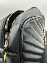 Lou Camera Bag in Quilted Black Leather GHW
