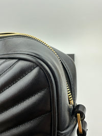Lou Camera Bag in Quilted Black Leather GHW